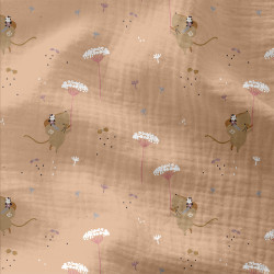 Printed Double Gauze MISSOU Skin / Pink